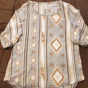 Aztec print blouse